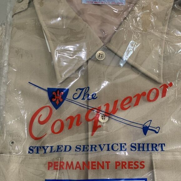 Vintage New Jaguar Tropical By Conqueror Styled Service Shirt Short Sleeve XL - Picture 4 of 17